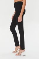 Women's Split Slim-Fit Pants in Black Medium