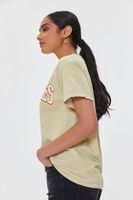 Women's Los Angeles USA Graphic T-Shirt in Light Olive Small