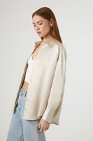 Women's Satin Oversized Long-Sleeve Shirt