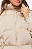 Women's Quilted Puffer Jacket in Khaki, 0X