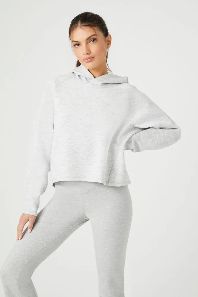 Women's Active Raglan-Sleeve Hoodie in Heather Grey Small