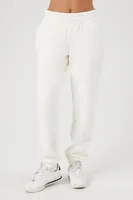 Women's Fleece Pocket Joggers in White, XL