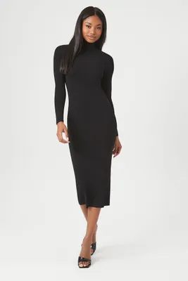 Women's Mock Neck Midi Sweater Dress