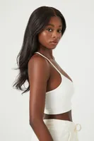 Women's Seamless Longline Sports Bra in White Medium