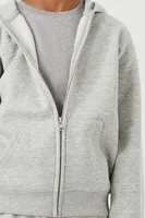 Kids Fleece Zip-Up Hoodie (Girls + Boys) in Heather Grey, 9/10