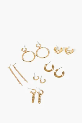 Women's Duster & Hoop Earring Set in Gold