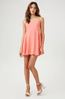 Women's Fit & Flare Mini Dress in Peach Bud, XL