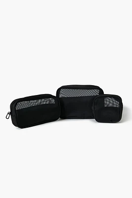 Mesh Makeup Bag Set in Black