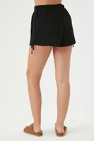 Women's Ruched Pull-On Shorts in Black Small