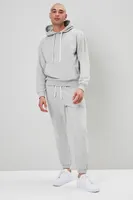 Men Basic Heathered Drawstring Hoodie in Heather Grey Medium