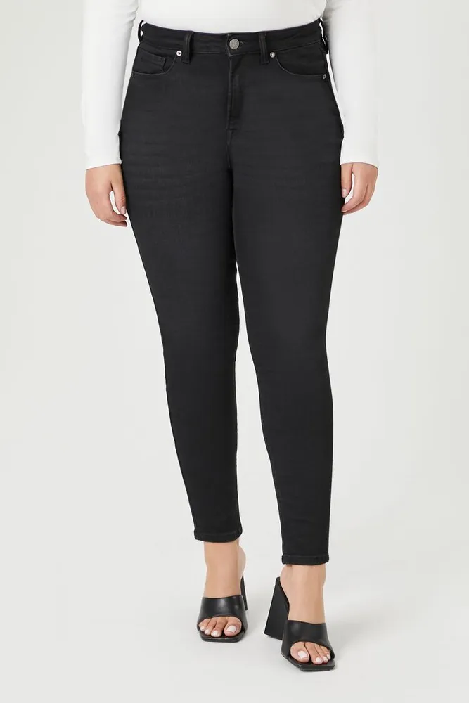 Women's High-Rise Skinny Jeans Black,