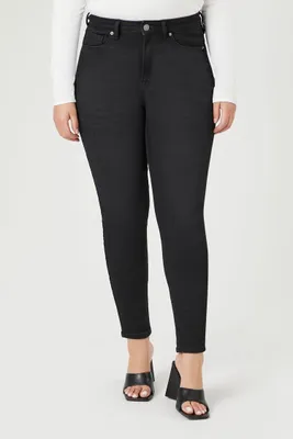 Women's High-Rise Skinny Jeans in Black, 14
