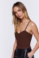 Women's Ribbed V-Neck Cami in Coffee, XL