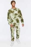 Men Tie-Dye Metamorph Graphic Joggers in Olive Large