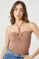 Women's Textured Halter Bodysuit Medium