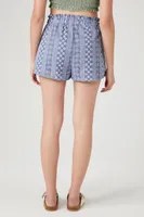 Women's Ornate Print Pull-On Shorts in Blue Medium