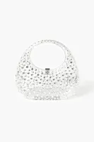 Women's Transparent Rhinestone Clutch Bag in Clear/Silver