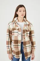 Women's Faux Shearling Plaid Shacket