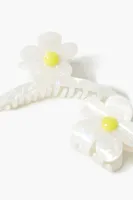 Marble Flower Hair Clip Set in Cream/Yellow