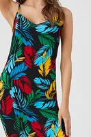 Women's Tropical Leaf Print Midi Dress