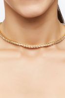 Women's Faux Gem Box Chain Necklace in Gold/Clear