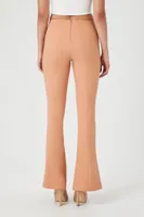 Women's Crepe Mid-Rise Flare Pants Toasted Almond