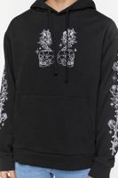 Men Embroidered Buena Suerte Hoodie in Black, XXL