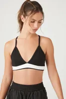 Women's Contrast V-Neck Sports Bra