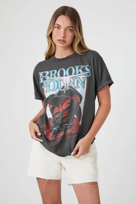 Women's Brooks & Dunn Graphic T-Shirt in Charcoal, S/M