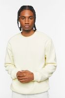 Men Fleece Crew Sweatshirt in Cream Large