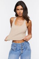 Women's Ribbed Knit Racerback Crop Top