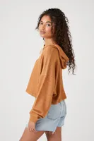 Women's Drop-Sleeve Hooded Top in Rust Medium