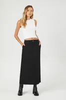 Women's Twill Maxi Column Skirt in Black Medium