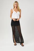 Women's Sheer Crochet Maxi Skirt