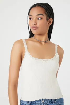 Women's Pointelle Lace-Trim Cami in Birch Large