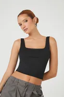 Women's Contour Sculpt Cropped Tank Top in Jet Black, XL