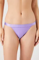 Women's Low-Rise Bikini Top & Bottoms Set in Lilac, XL