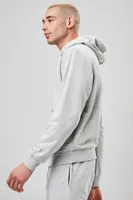 Men Basic Heathered Drawstring Hoodie in Heather Grey Medium