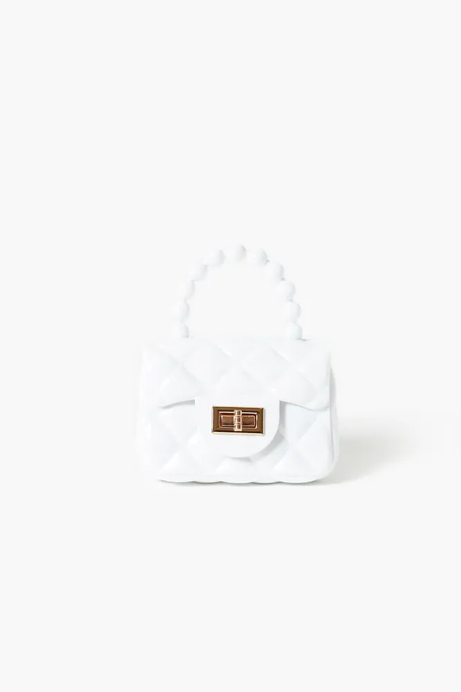 Women's Quilted Mini Crossbody Bag in White