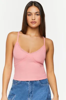 Women's Lace-Trim Cropped Cami