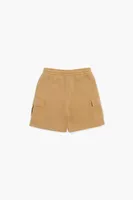 Kids Fleece Cargo Shorts (Girls + Boys) in Khaki, 13/14