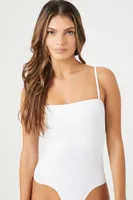 Women's Seamless Ribbed Bodysuit in White Large