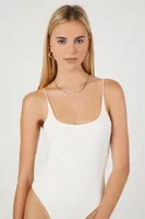 Women's Reversible Cami Bodysuit in White/Taupe Small