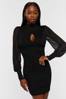 Women's Ribbed Surplice Cutout Mini Dress