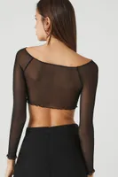 Women's Sheer Mesh Crop Top