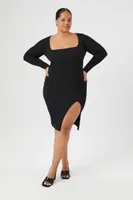 Women's Mini Sweater Dress Black,