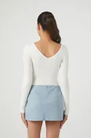 Women's Cropped Rib-Knit Sweater