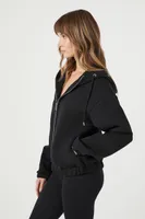 Women's Scuba Knit Zip-Up Hoodie in Black Small