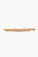 Women's Tiered Figaro & Curb Chain Bracelet in Gold