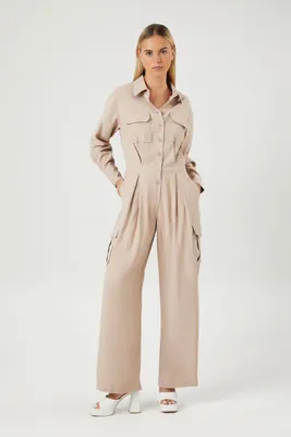 Women's Wide-Leg Cargo Jumpsuit